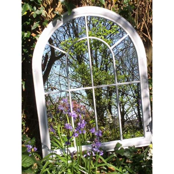 Curved Arch Top Metal Garden Mirror