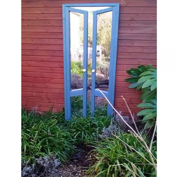 French Doors Ajar Garden Mirror Illusion