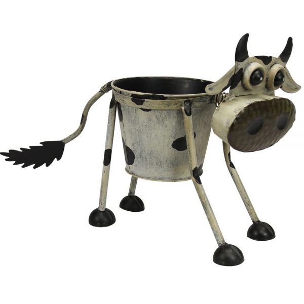 Metal Goofy Cow Planter