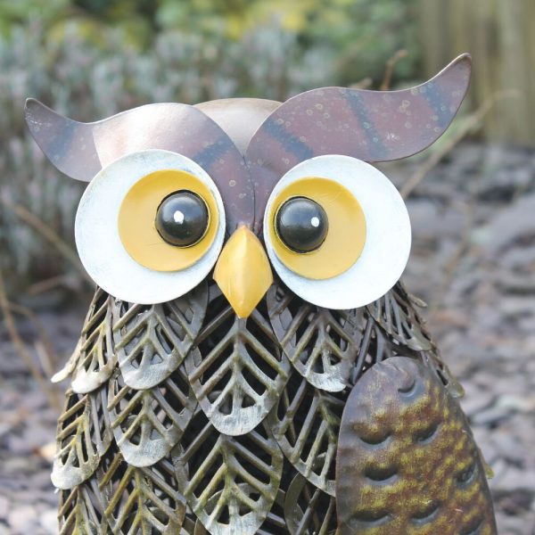 Metal Brown Woodland Owl Garden Ornament