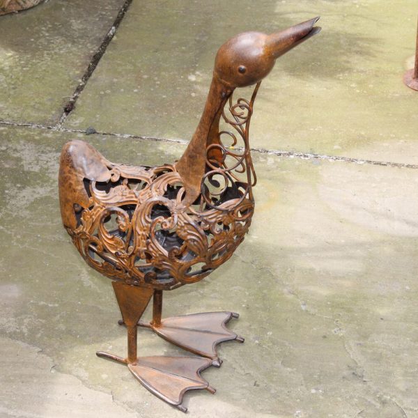 Rusty Metal Duck Garden Ornament