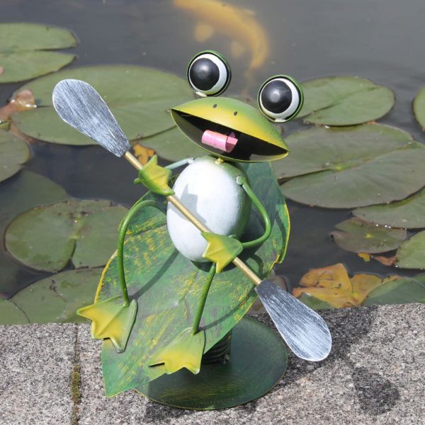 Surfin' Frog Metal Garden Ornament