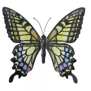 Large Metal Butterfly Garden Wall Art in Yellow