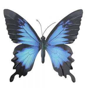 Large Metal Butterfly Wall Art in Blue and Black