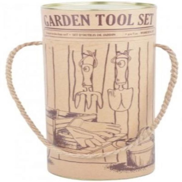 Gardening Hand Tools and Gloves Gift Set in Decorative Carry Tube