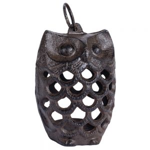 Small Cast Iron Owl Tea Light Lantern