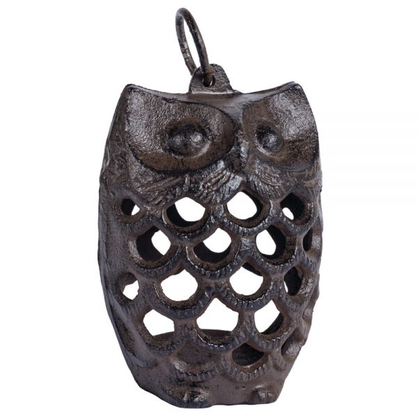 Small Cast Iron Owl Tea Light Lantern