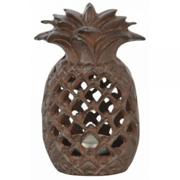 Cast Iron Pineapple Tealight Garden Lantern