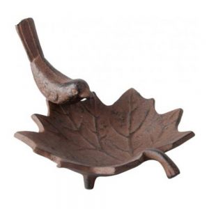 Small Cast Iron Leaf Bird Bath