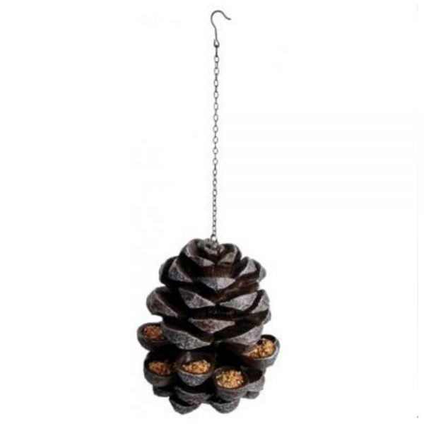 Pinecone Cast Iron Bird Feeder with Hanging Chain