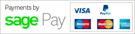 Payments by SagePay - Visa, PayPal, Maestro, Mastercard and American Express